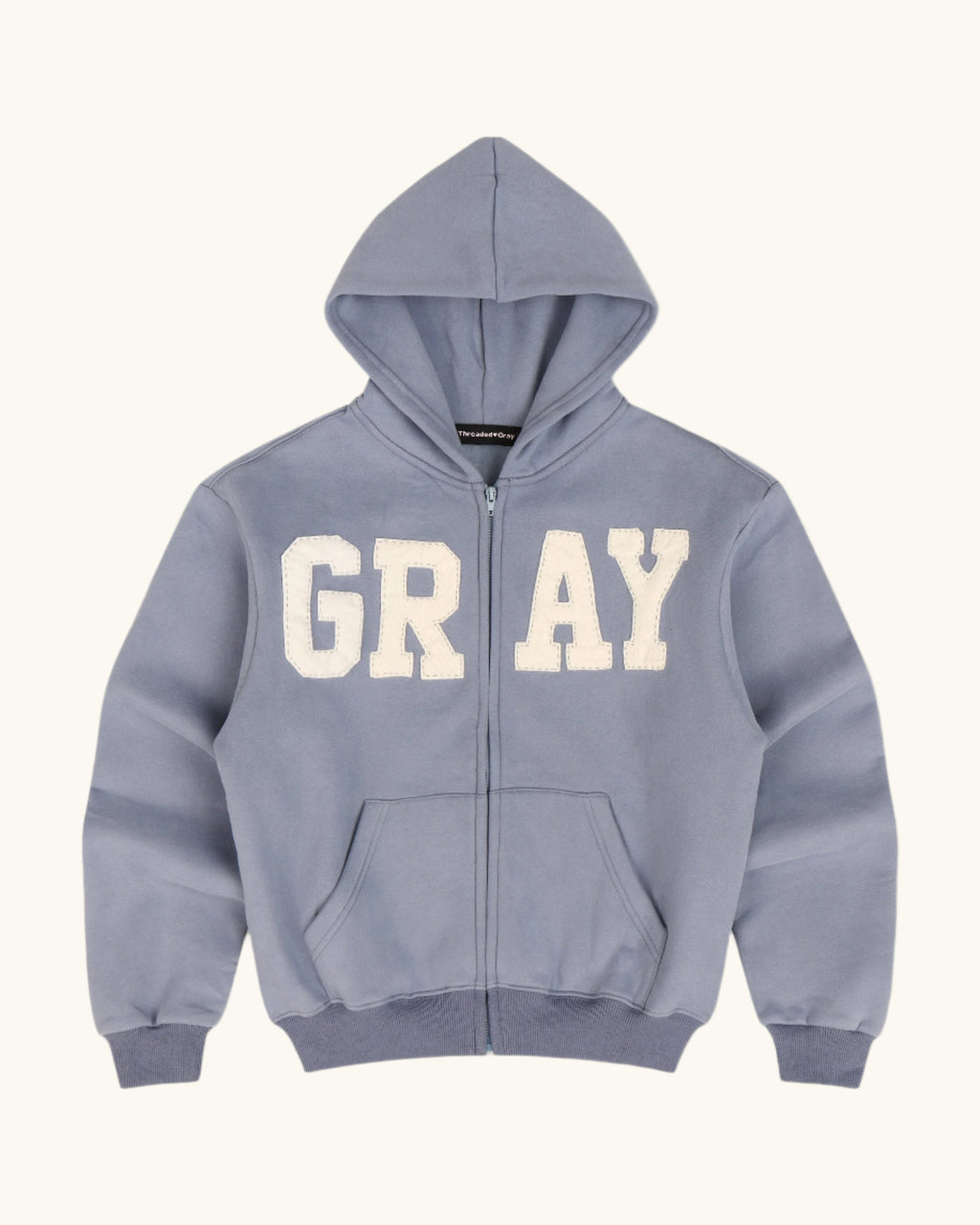 GRAY Zip Up in Steel-Blue/Cream
