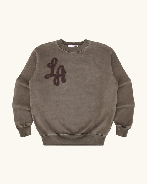 Brown Monogram LA Crewneck