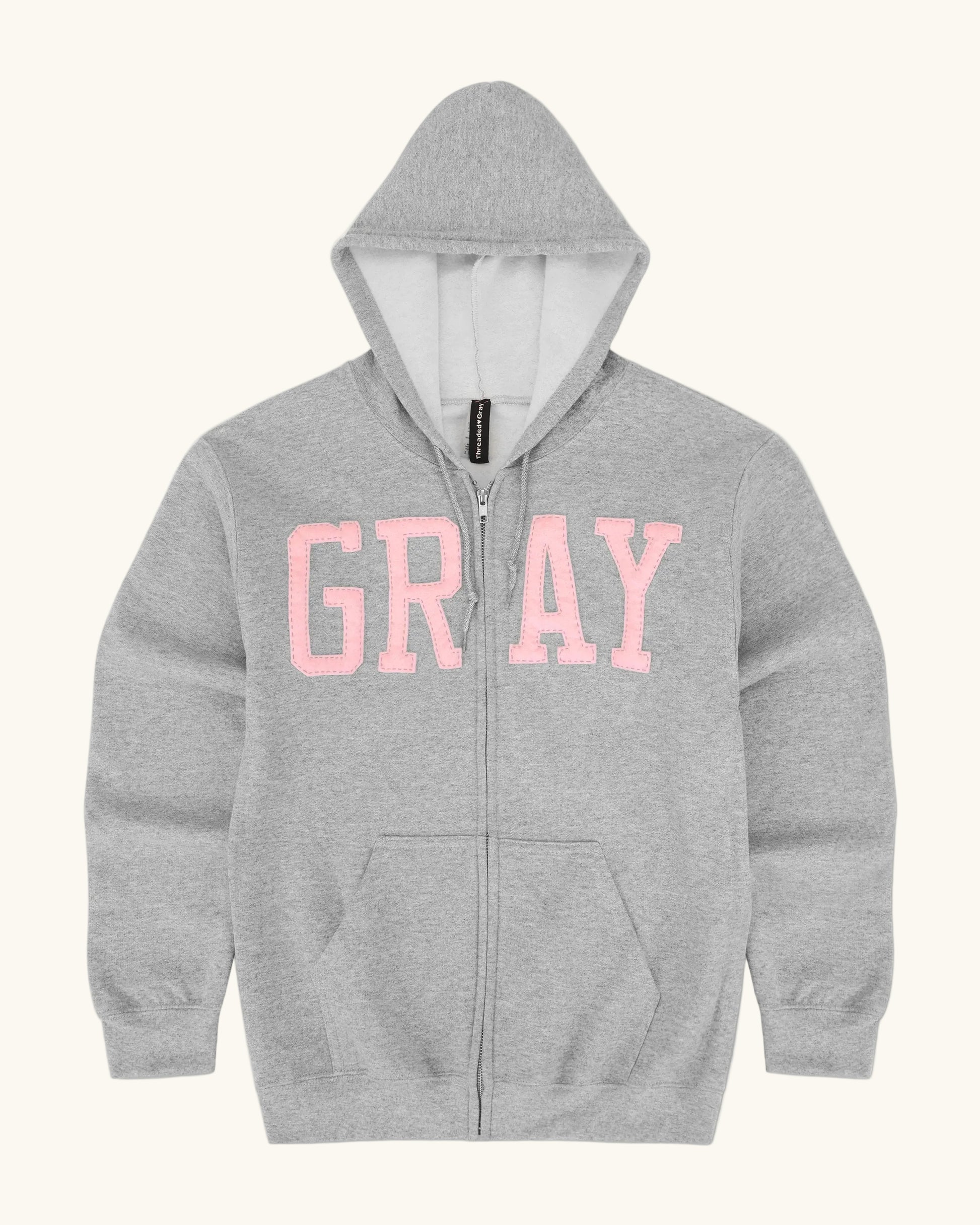 Light Pink GRAY Zip Up Set