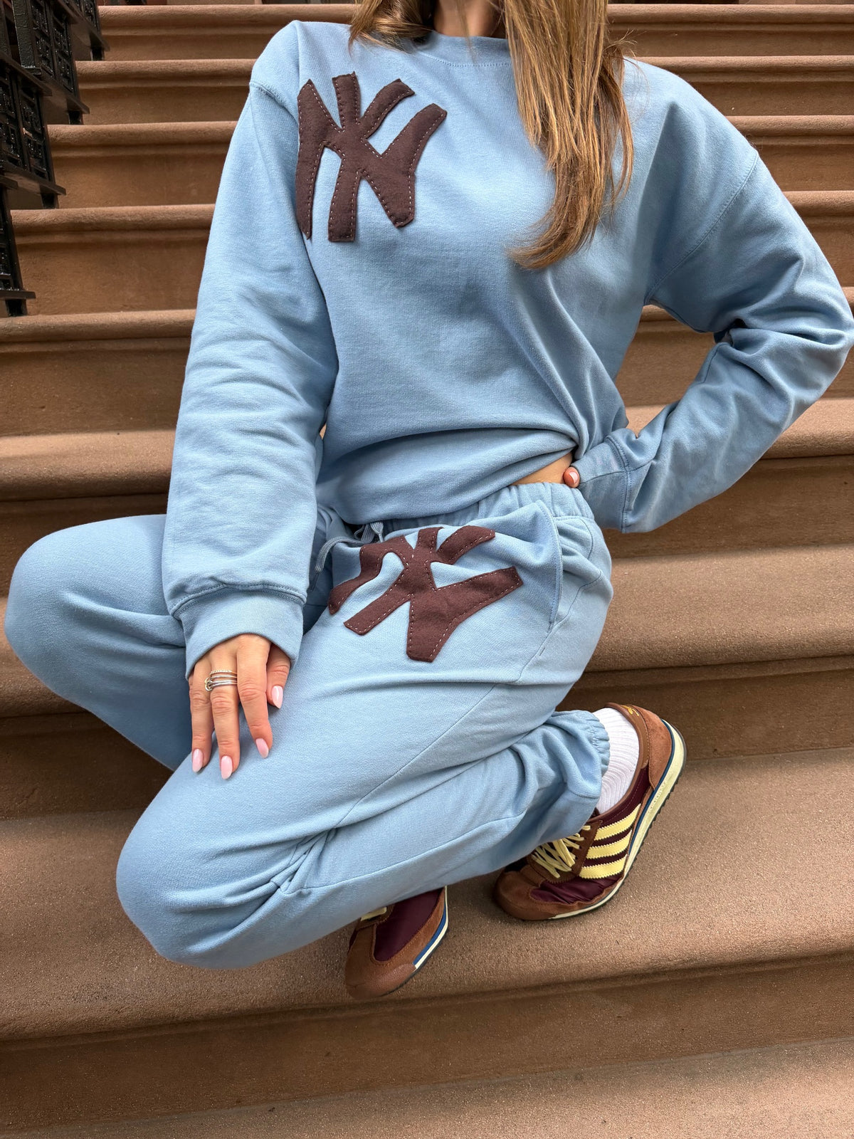 Light Blue and Brown NY Sweat Set