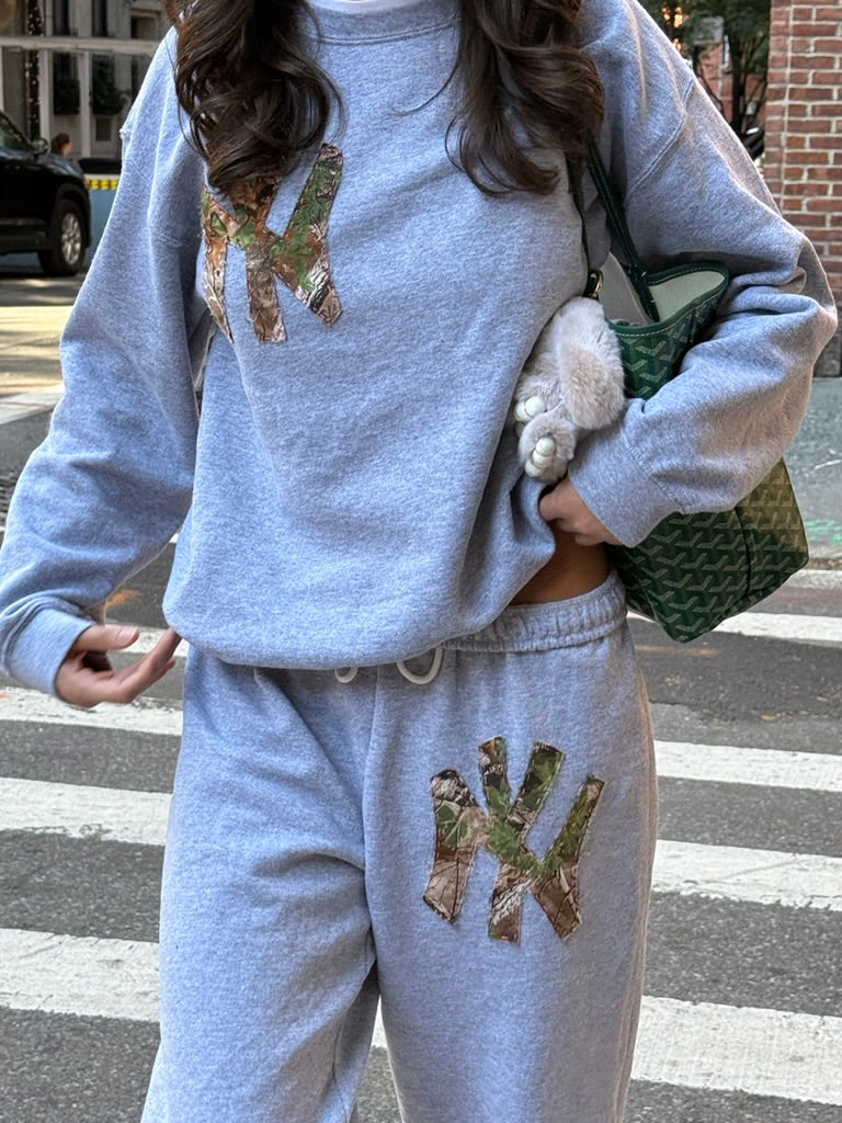 Light Gray NY Camo Sweat Set