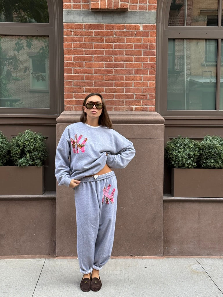 Pink Camo NY Sweat Set