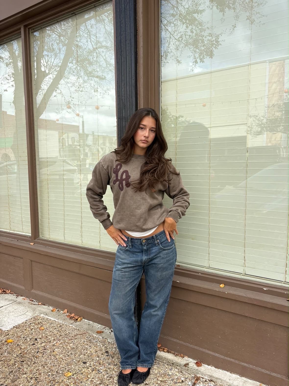 Brown LA Crewneck