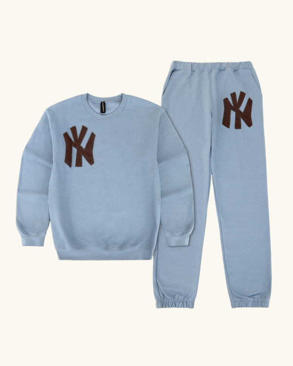 Light Blue and Brown NY Sweat Set