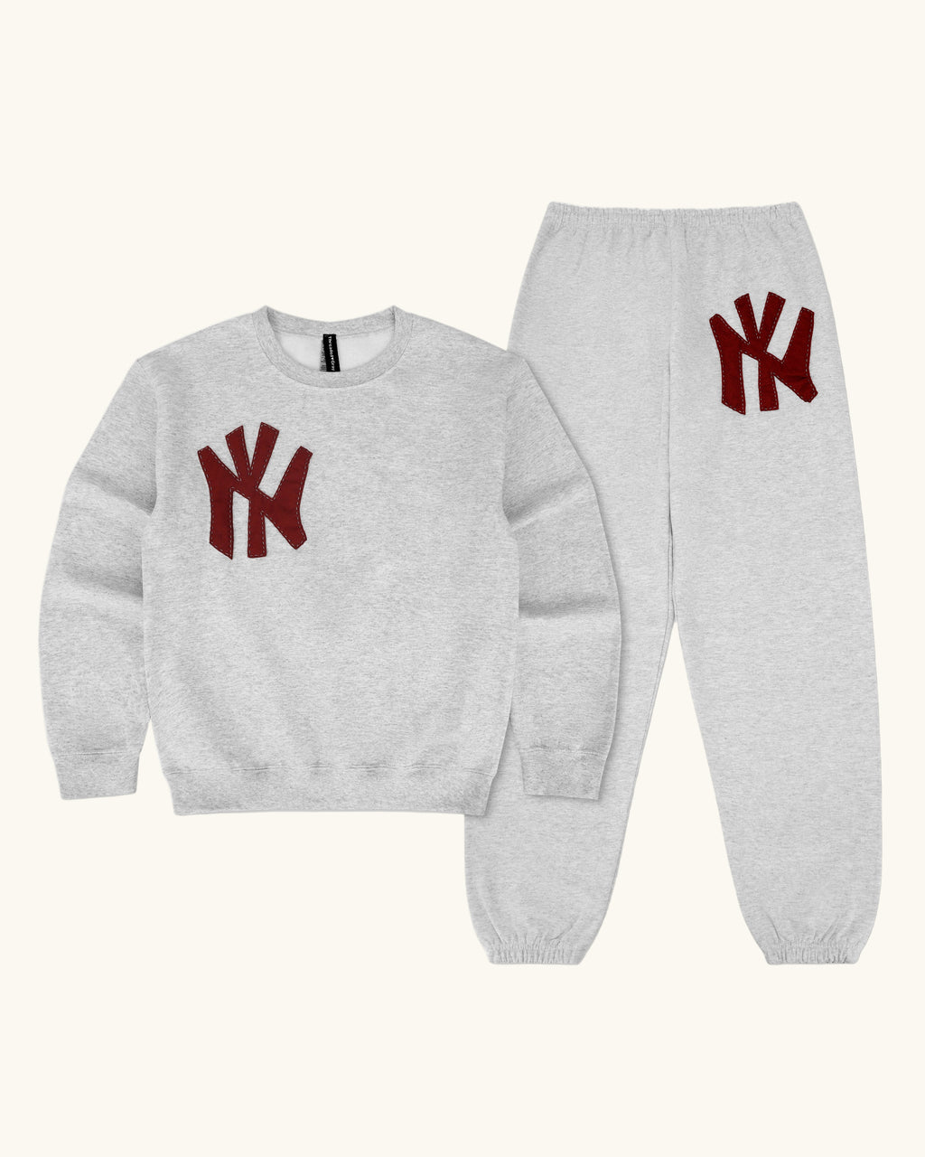 Light Gray and Maroon NY Sweat Set