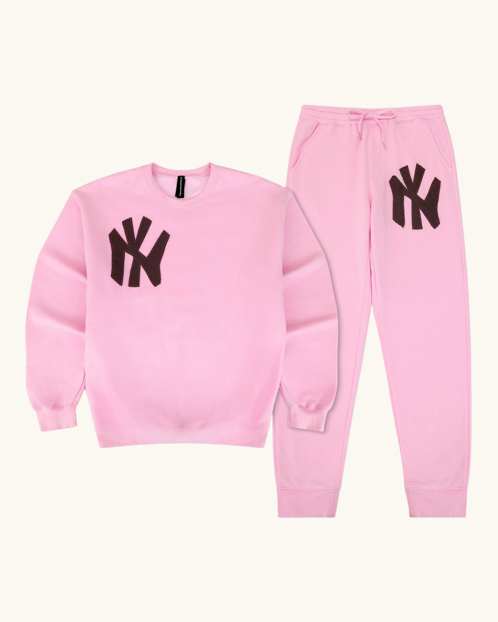 Light Pink and Brown NY Sweat Set