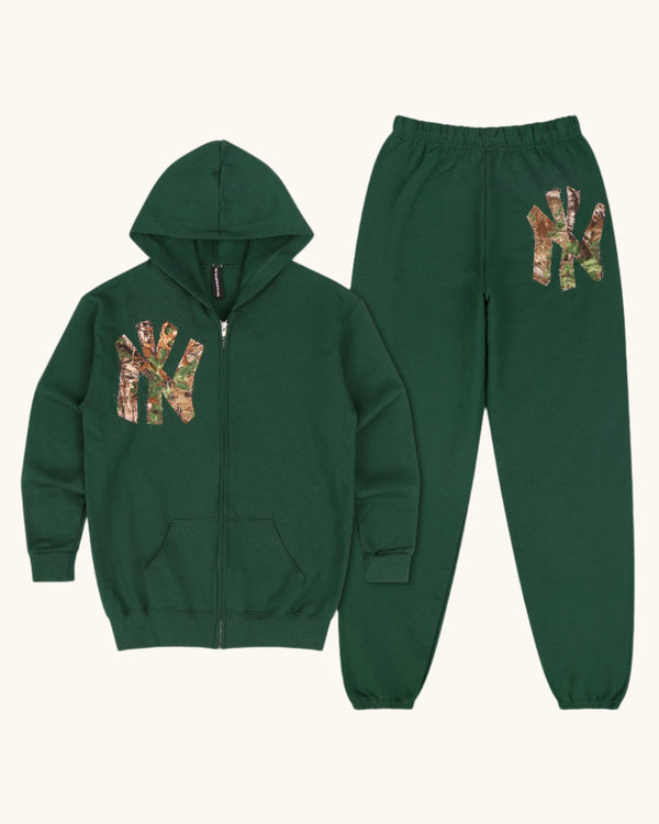 Forest Green NY Camo Zip Set