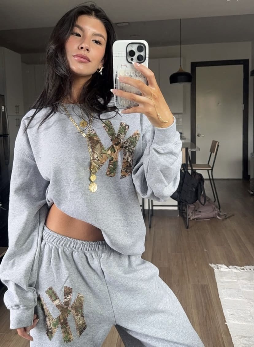 Light Gray NY Camo Sweat Set