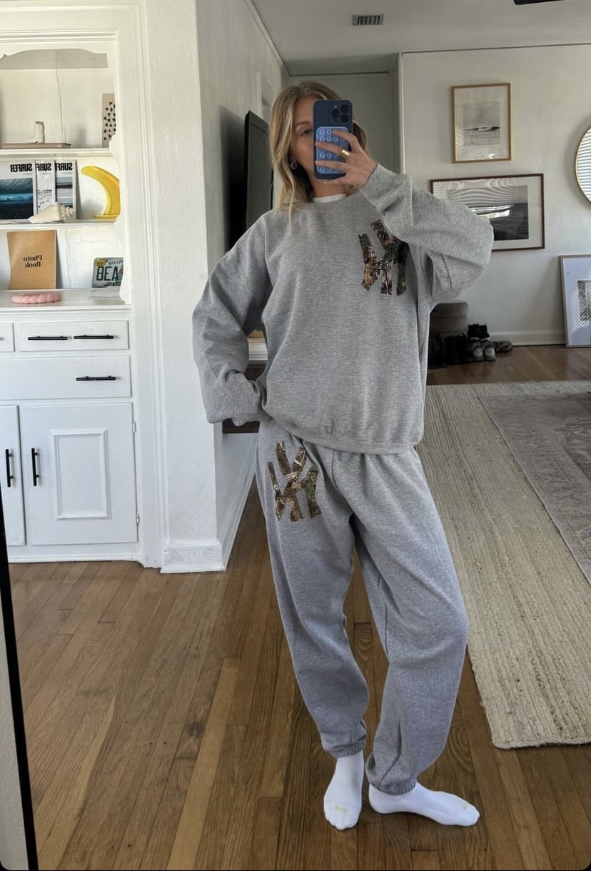 Light Gray NY Camo Sweat Set