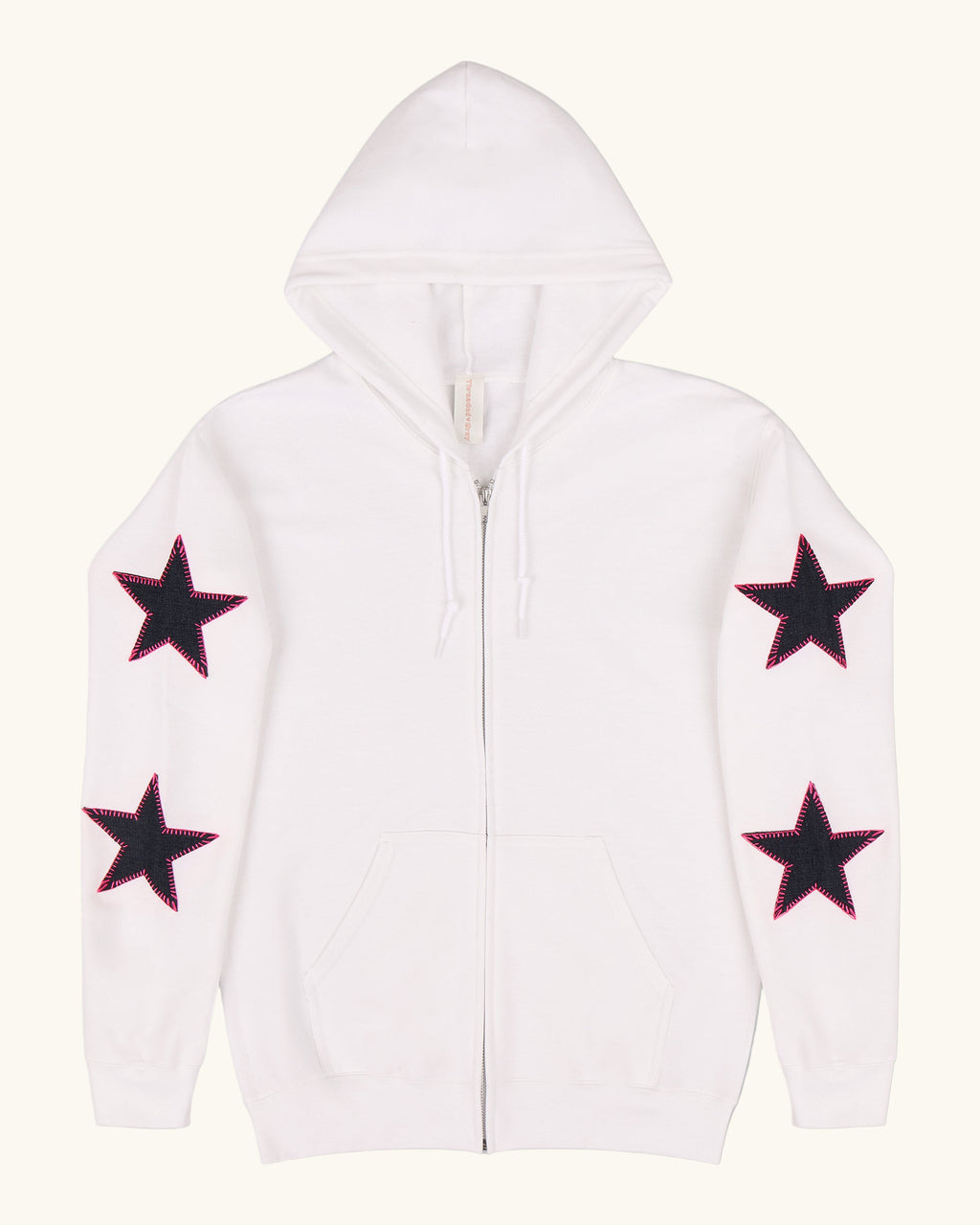 White Denim Star Zip Up Set