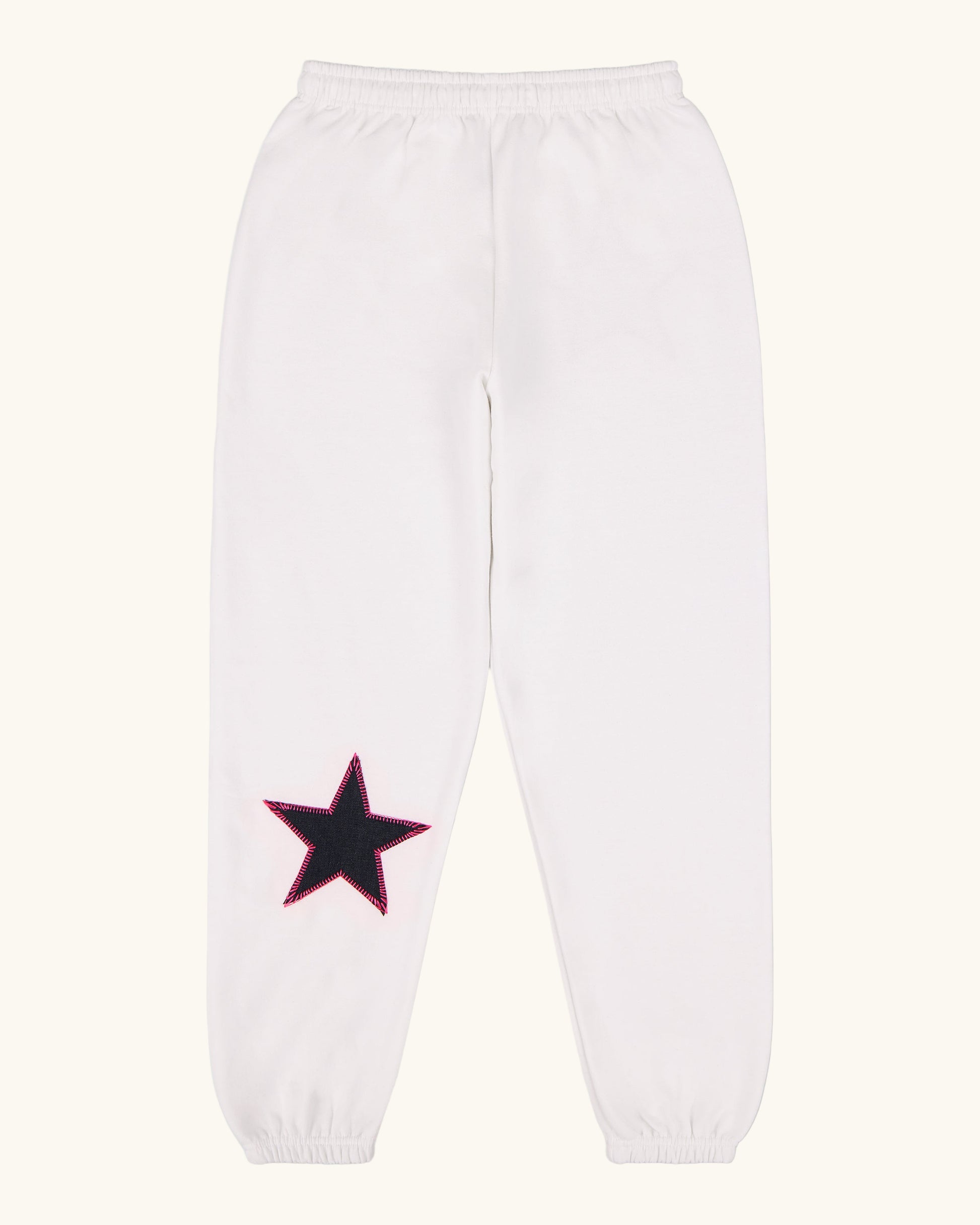 White Denim Star Zip Up Set