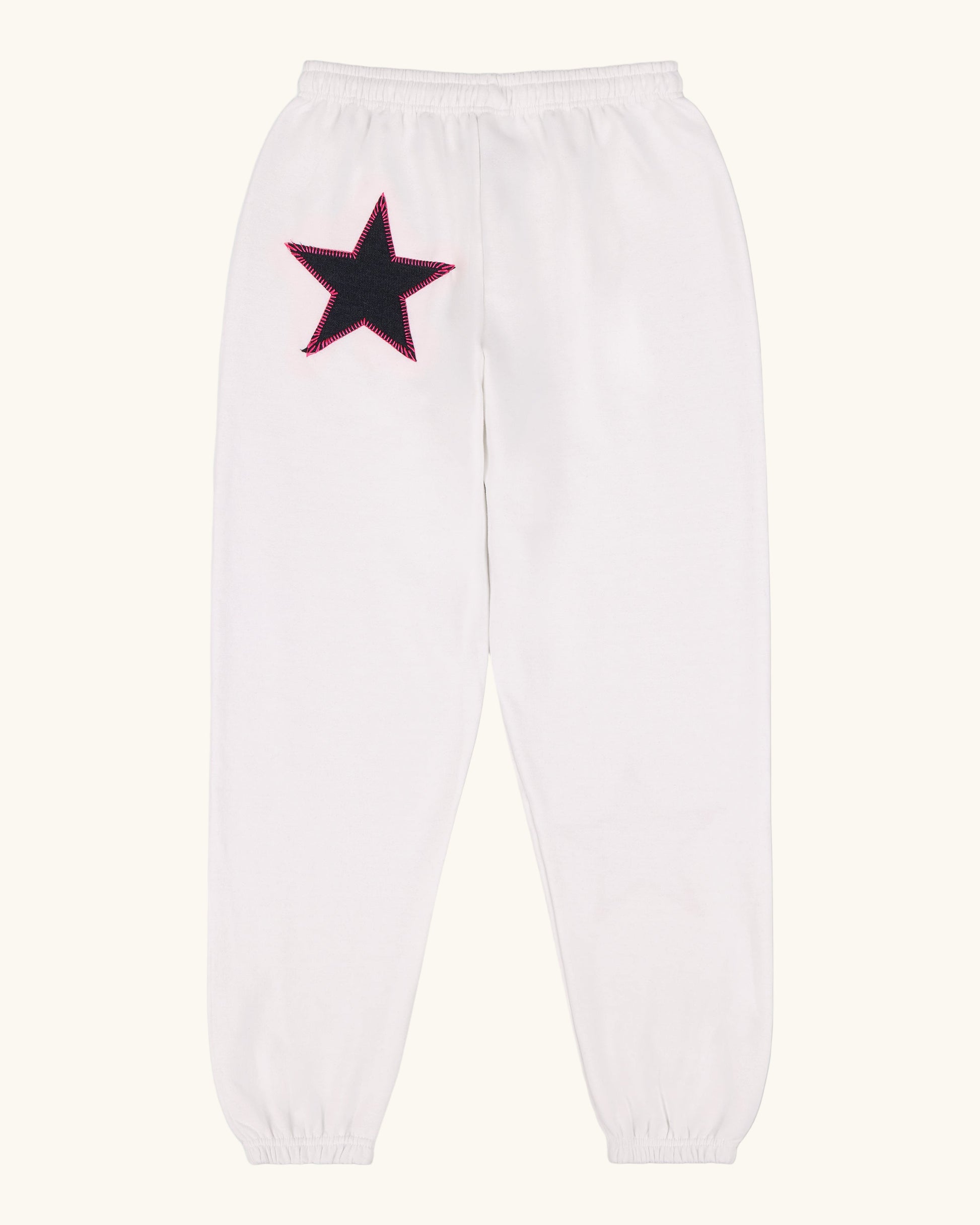 White Denim Star Zip Up Set