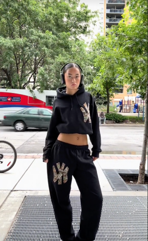 Black NY Hoodie Set